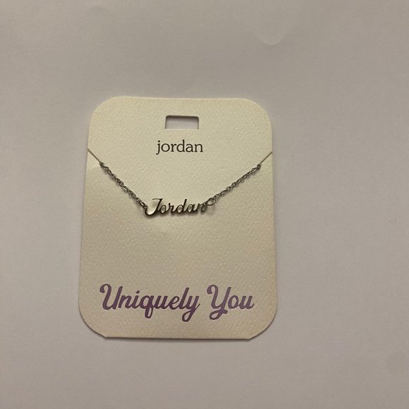 Uniquely You Jewelry - NWT Jordan Personalized Name Silver Pendant 16-20" Necklace Uniquely You